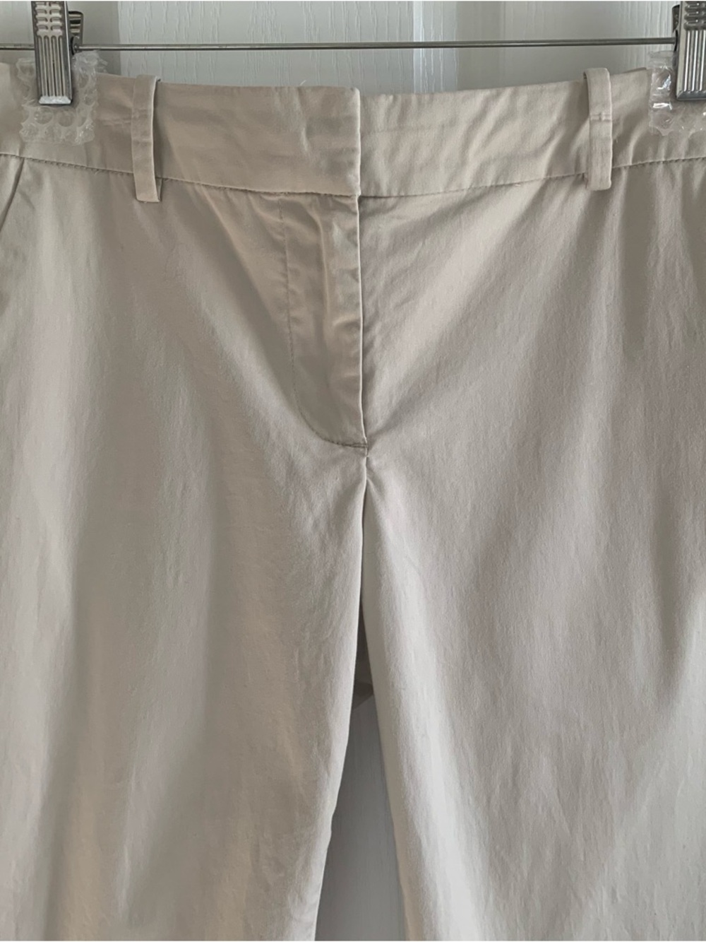 Jacob Fitted Tapered Pants Cotton Cropped Ankle Barrel Spring Summer Beige 12 - Picture 5 of 14